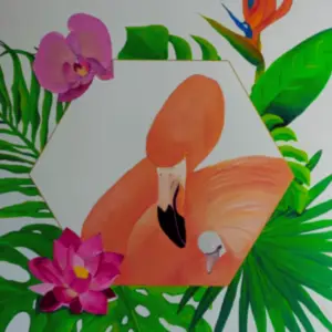 Le Flamand Peinture Le Flamand - Tableau flamant rose tropical - Artiste Stemm'Artkin par Stéphanie R