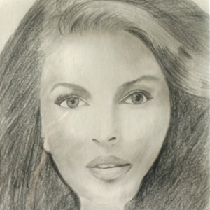 Regard profond – Portrait féminin – Stemm Artkin – Stéphanie Dessin réaliste d'un regard profond au crayon